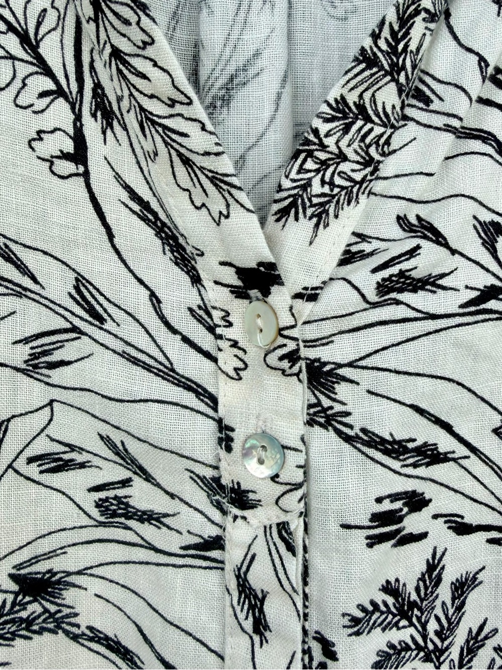 Tahari 100% Linen Botanical Print Shirt Dress L - Picture 6 of 15